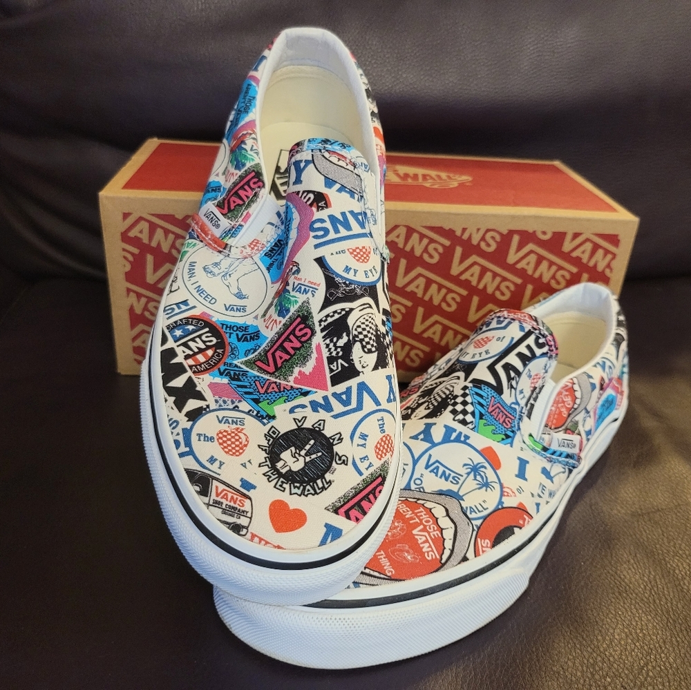 Vans Classic Slip On Stickers Size 8.5/10
